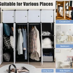 Tangkula 16 Cubes Portable Wardrobe Closet