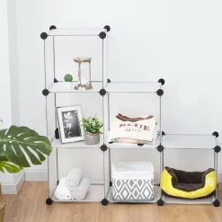Tangkula 6 Cubes Storage Organizer, DIY Plastic PP Closet Cabinet