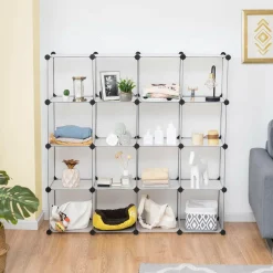 Tangkula 6 Cubes Storage Organizer, DIY Plastic PP Closet Cabinet