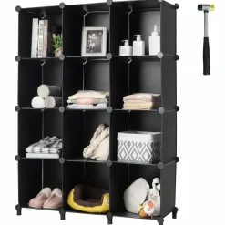 Tangkula 6 Cubes Storage Organizer, DIY Plastic PP Closet Cabinet