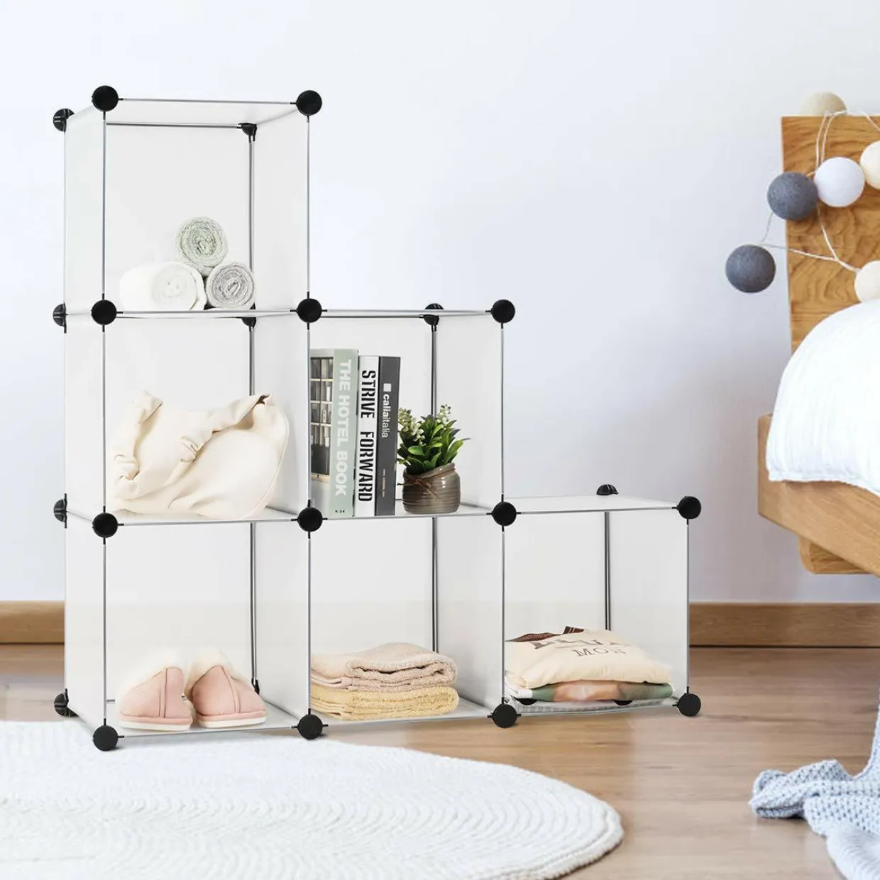 Tangkula 6 Cubes Storage Organizer, DIY Plastic PP Closet Cabinet