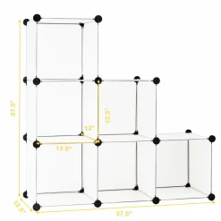 Tangkula 6 Cubes Storage Organizer, DIY Plastic PP Closet Cabinet