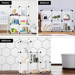 Tangkula 6 Cubes Storage Organizer, DIY Plastic PP Closet Cabinet