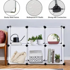 Tangkula 6 Cubes Storage Organizer, DIY Plastic PP Closet Cabinet