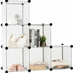 Tangkula 6 Cubes Storage Organizer, DIY Plastic PP Closet Cabinet