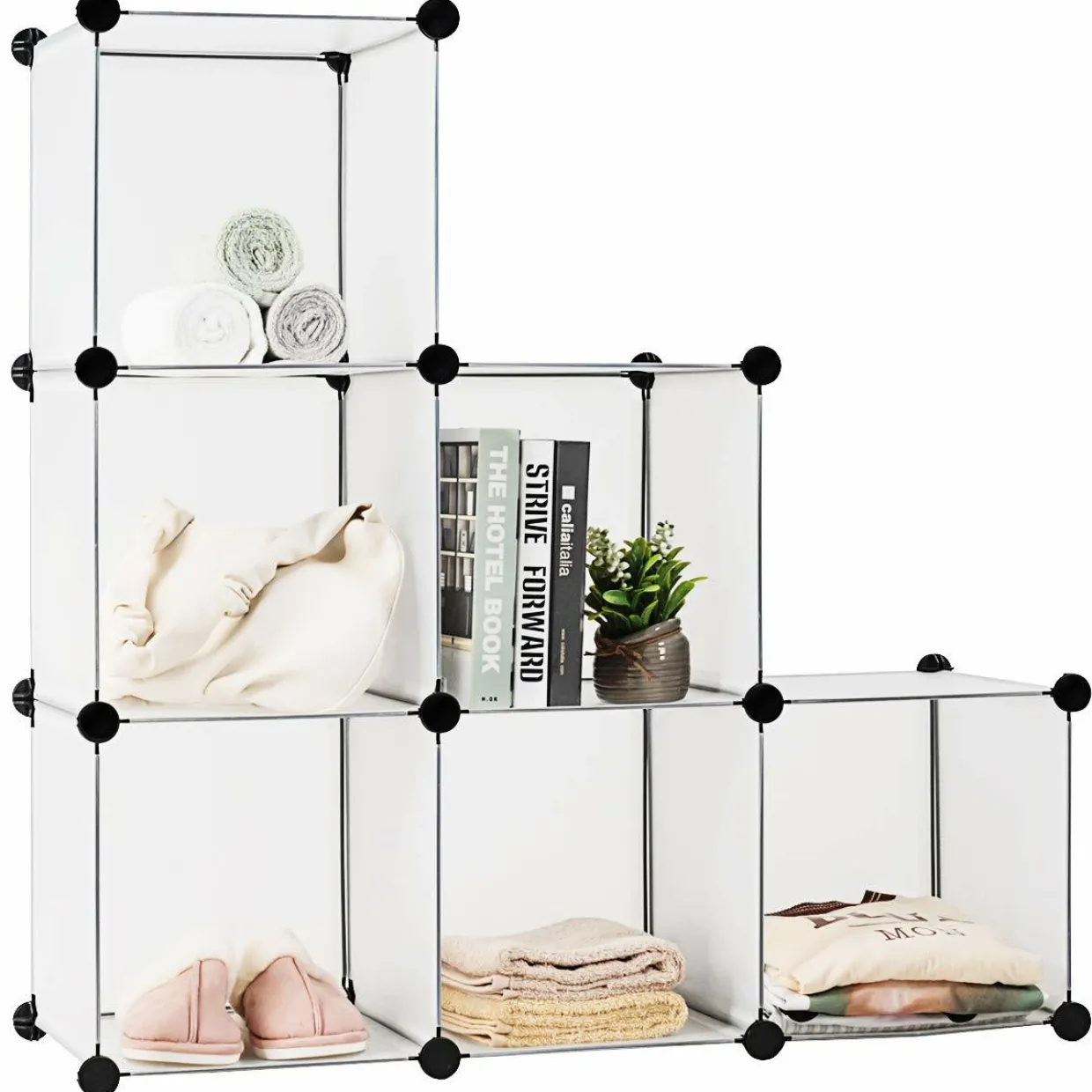 Tangkula 6 Cubes Storage Organizer, DIY Plastic PP Closet Cabinet