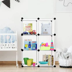 Tangkula 6 Cubes Storage Organizer, DIY Plastic PP Closet Cabinet