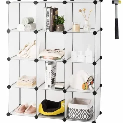 Tangkula 6 Cubes Storage Organizer, DIY Plastic PP Closet Cabinet