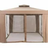 Tangkula 10' door Gazebo Canopy Shelter for Home/Garden/Lawn/Patio House Party (Brown)