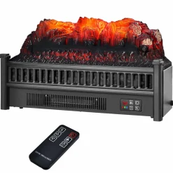 Tangkula 23" Electric Fireplace Log Heater, 1400 W Freestanding Electric Fireplace Stove Insert