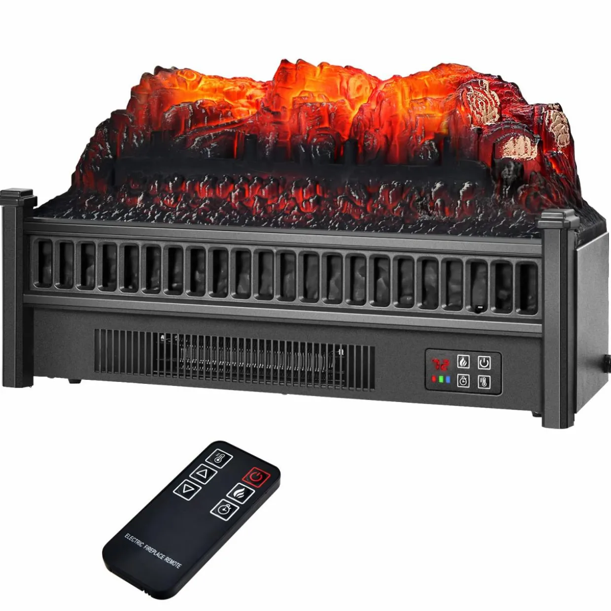 Tangkula 23" Electric Fireplace Log Heater, 1400 W Freestanding Electric Fireplace Stove Insert