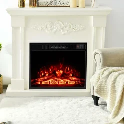 Tangkula 23" Electric Fireplace, 5,000 BTU Fireplace Insert with Remote Control