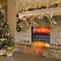 Tangkula 23" Electric Fireplace Log Heater, 1400 W Freestanding Electric Fireplace Stove Insert