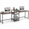 Tangkula 97" Extra Long 2-Person Computer Desk with Power Outlet
