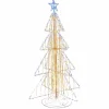 Tangkula 5 FT Animated Lighted Christmas Tree, Light-up Xmas Tree with 252 Warm & 202 Cold LED Lights