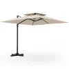 TANGKULA 9.5 FT Cantilever Patio Umbrella, Outdoor Square Offset Umbrella with 360-degree Rotation