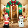 Tangkula 8 FT Christmas Inflatable Archway w/ Santa Claus & Snowman