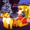 Tangkula 7.5 FT Christmas Inflatable Lighted Santa Claus on Sleigh with Reindeers & Gift Boxes