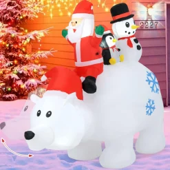 Tangkula 8 FT Christmas Inflatable Santa Claus