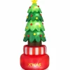 Tangkula 8 FT Christmas Inflatables, Blow-up Rotating Xmas Tree with Built-in LED Lights