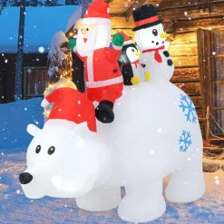 Tangkula 8 FT Christmas Inflatable Santa Claus