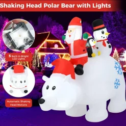 Tangkula 8 FT Christmas Inflatable Santa Claus