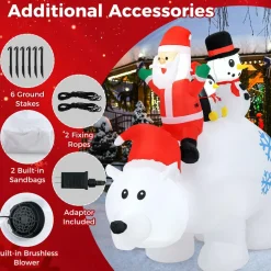 Tangkula 8 FT Christmas Inflatable Santa Claus