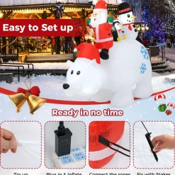 Tangkula 8 FT Christmas Inflatable Santa Claus