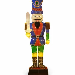 Tangkula 6 FT Christmas Lighted Nutcracker with Sword, 3D Christmas Lighted Soldier with 110 LED Lights