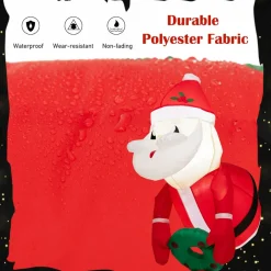 Tangkula 3.5 FT Christmas Lighted Inflatable Santa Claus Broke Out from Window
