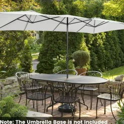 TANGKULA 15 FT Double-Sided Patio Umbrella with Crank Handle