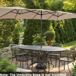 TANGKULA 15 FT Double-Sided Patio Umbrella with Crank Handle