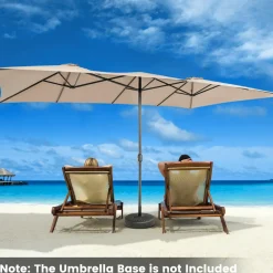 TANGKULA 15 FT Double-Sided Patio Umbrella with Crank Handle