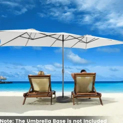 TANGKULA 15 FT Double-Sided Patio Umbrella with Crank Handle