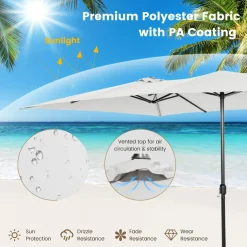 TANGKULA 15 FT Double-Sided Patio Umbrella with Crank Handle