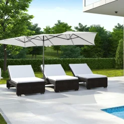 TANGKULA 15 FT Double-Sided Patio Umbrella with Crank Handle