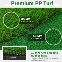 Tangkula 10 FT Golf Putting Green, Large Professional Golf Training Mat with Realistic Artificial Grass Turf