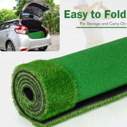 Tangkula 10 FT Golf Putting Green, Large Professional Golf Training Mat with Realistic Artificial Grass Turf