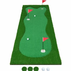 Tangkula 10 FT Golf Putting Green, Large Professional Golf Training Mat with Realistic Artificial Grass Turf