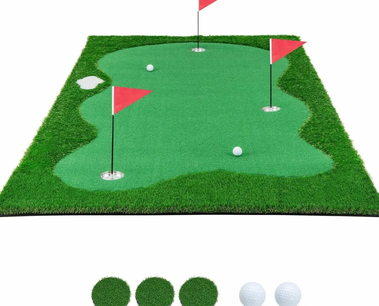 Tangkula 10 FT Golf Putting Green, Large Professional Golf Training Mat with Realistic Artificial Grass Turf