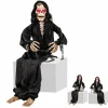 Tangkula 5 FT Halloween Animated Sitting Reaper with Moving Upper Body