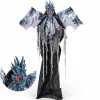 Tangkula 6 FT Halloween Animated Dragon with Light Up Eyes, Posable Wings & Arms
