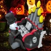 Tangkula 5.2 FT Halloween Inflatable Skeleton Playing Piano