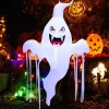 Tangkula 5 FT Halloween Inflatable Hanging Ghost, Blow-up Yard Decoration with Built-in LED Light