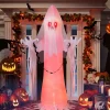 Tangkula 8 FT Halloween Inflatable Ghost, Blow-up Haunting Ghost Bride with Flame LED Light