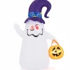 Tangkula 6 FT Halloween Inflatable Cute Ghost with Jack-O-Lantern