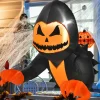 Tangkula 3.3 FT Halloween Inflatable Pumpkin Head Ghost Broke Out from Window