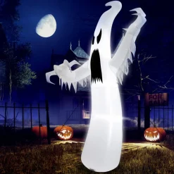 Tangkula 12 FT Halloween Inflatable Ghost, Quick Blow up Halloween Decoration, Giant Inflatable Specter with Bright LED Lights