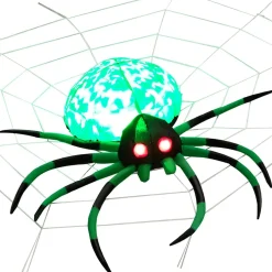 Tangkula 6 Ft Halloween Inflatable Spider, Spider with LED Lights Outdoor Indoor Halloween Decorations