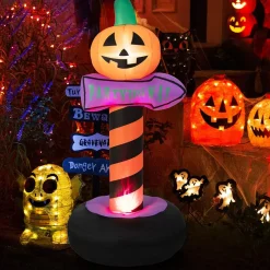 Tangkula 6 Ft Halloween Inflatable Spider, Spider with LED Lights Outdoor Indoor Halloween Decorations